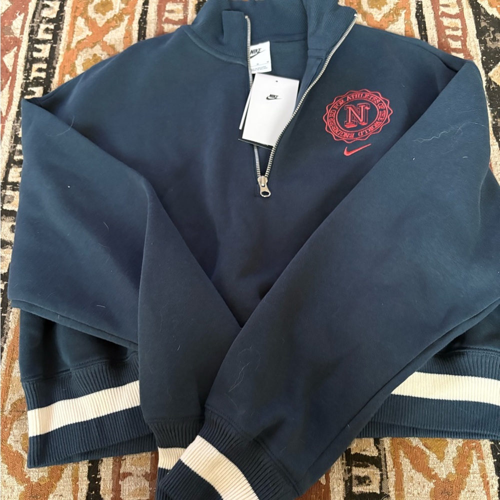 Nike Dark Blue Zip-Up with Red Logo